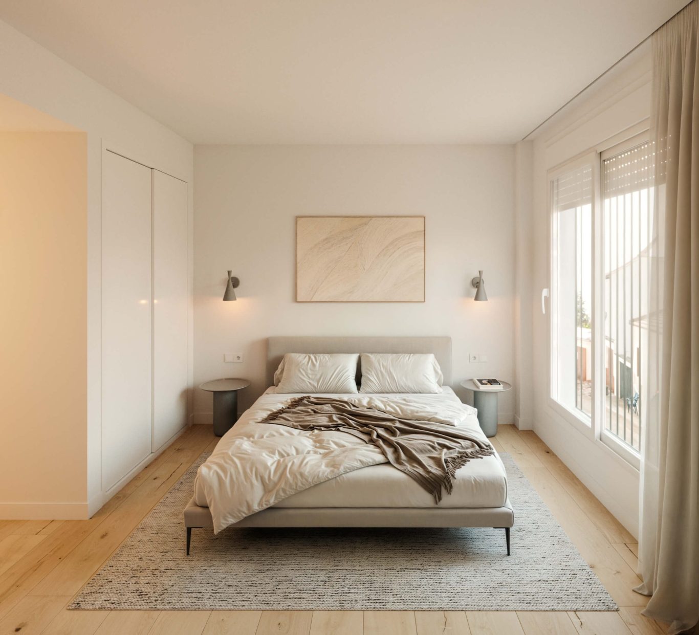 Dormitorio luminoso en vivienda nueva de Ermita 44, Pizarra